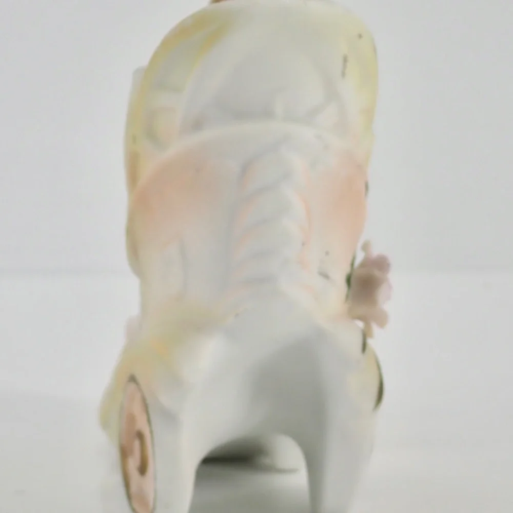Antique Bisque Figure Collectible BABY Cherub & Carriage 4